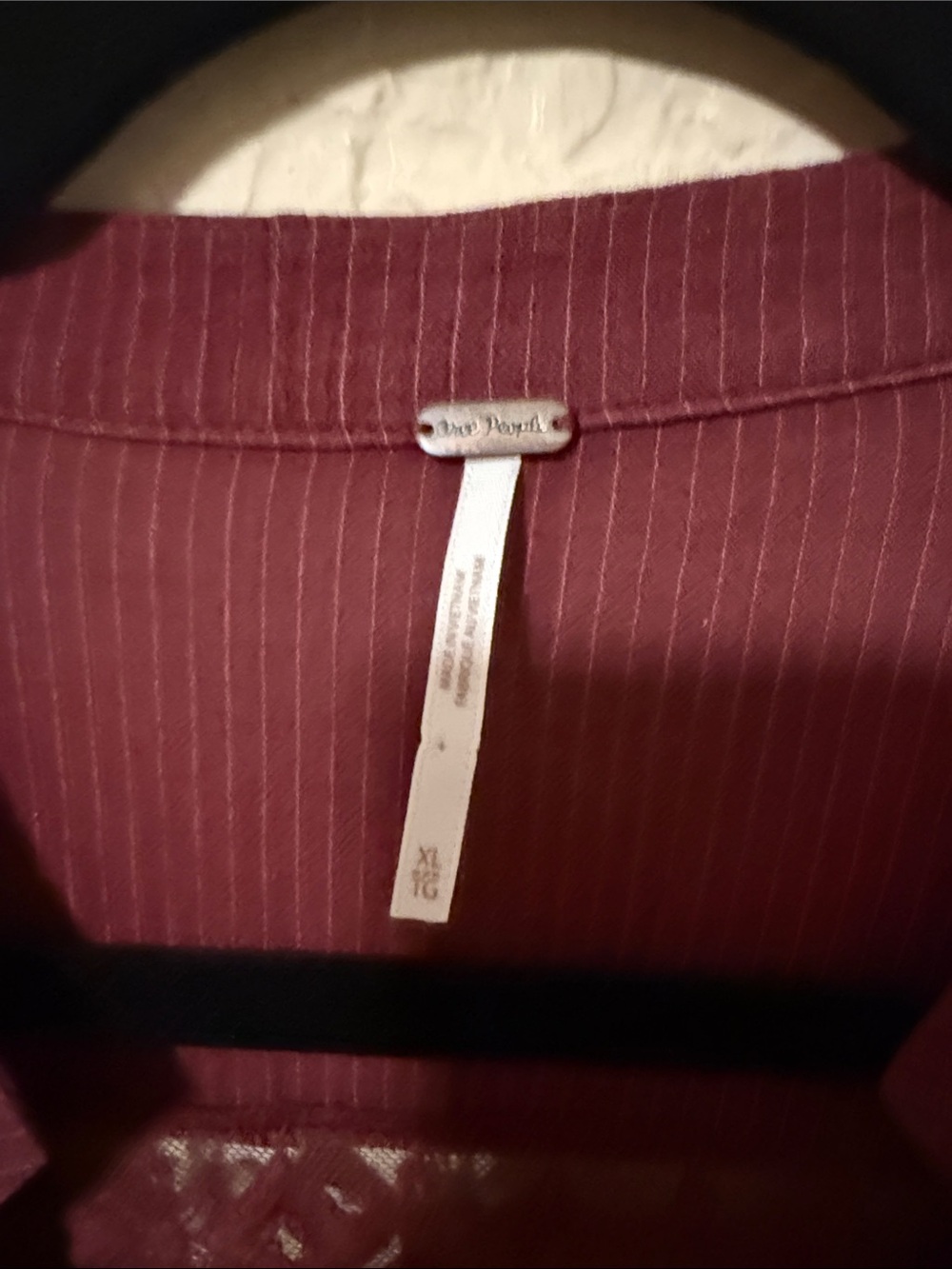 Free People Burgundy V-Neck Lace Panel Tunic dress xl - Picture 2 of 3